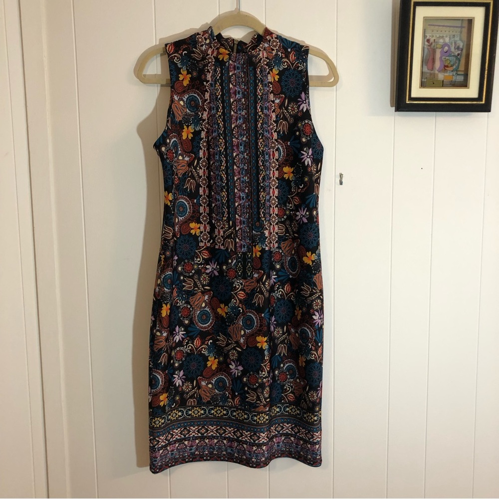 Melissa Paige Floral Bohemian High Neck Sleeveless Dress Medium